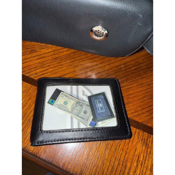 Dockers Mens Black Synthetic Leather Toiletry/Shoe Bag With Handle & Ventilation - Picture 5 of 8